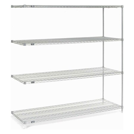 Nexel Wire Shelving Add-On, Poly-Z-Brite, 54W X 18D X 74H A18547Z